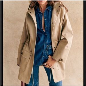 Women's Hugo Sand Hooded Parka, Size 36/small, French Chic, French Girl Chic